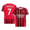 Camisolas AC Milan Gimenez 7 1º Equipamento Principal 2024-25 Manga Curta